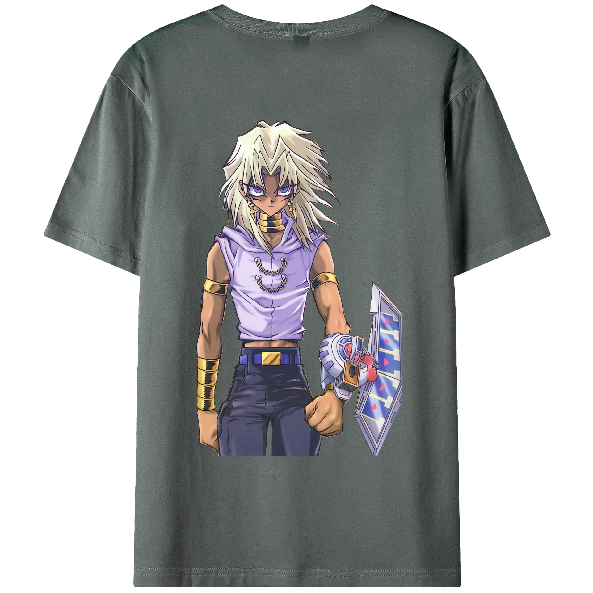 （画像用） 遊☆戯☆王 Yu-Gi-Oh! 綿100％ メンズ半袖Tシャツ（バックプリント） 通気性